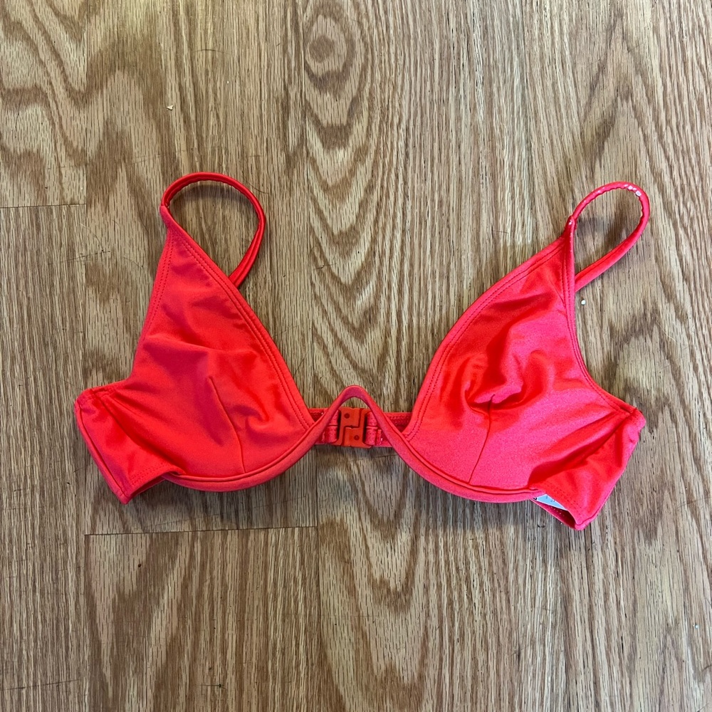 ASOS red underwire top.